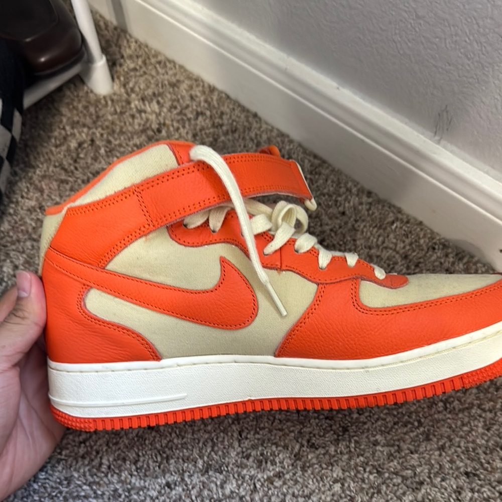 Nike Orange and Cream High-Top Sneakers